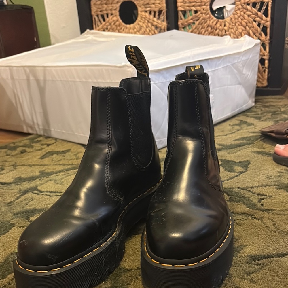 Dr. Martens Black Combat Boots with Chunky Sole
